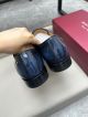 Ferragamo Man Black and blue Calfskin Business Leather Shoes 0428118 (5)_th.jpg